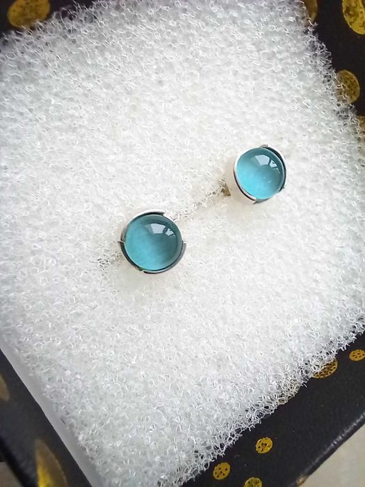 Сережки срібло 925 Котяче Око вінтаж з власної колекції