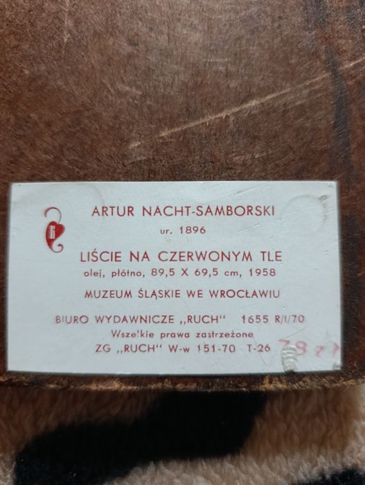 Obraz Liście na czerwonym tle