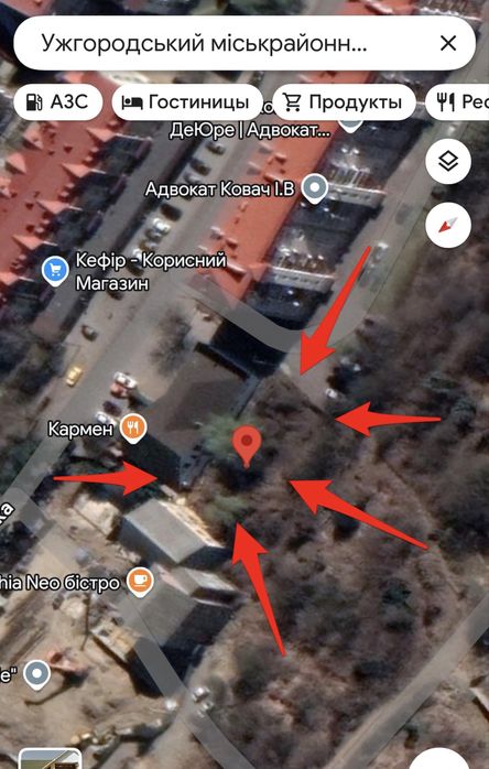 Продаж земельної ділянки біля районного суду м. Ужгород! Прохідна зона