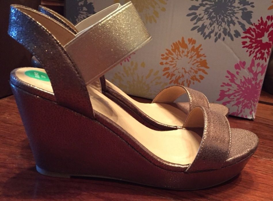 Sandałki złote na koturnach Tk&maxx r.37 Nowe