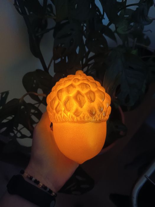 Lampka woskowa żołądź złota Glamour świąteczna