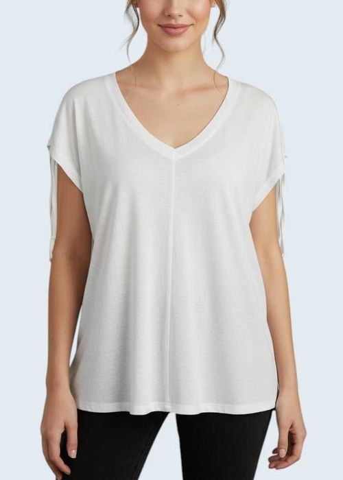 Damska bluzka biała z krótkim rękawem Greenpoint 42/XL