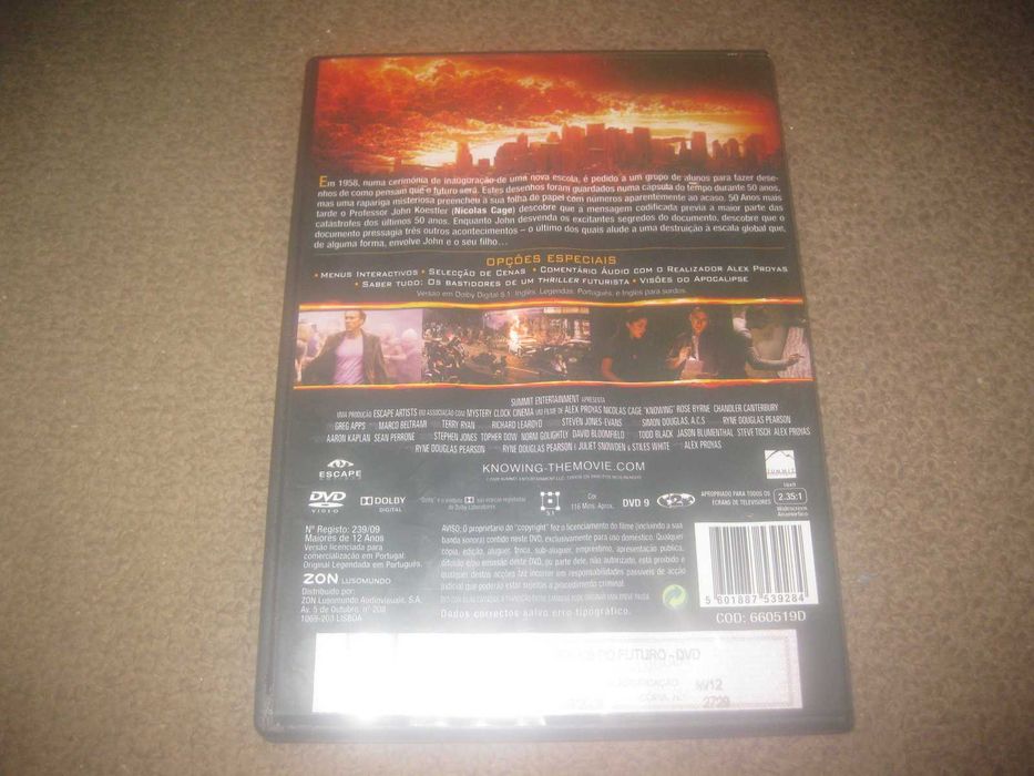 DVD "Sinais do Futuro" com Nicolas Cage