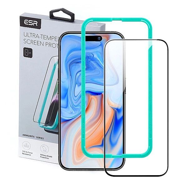 Szkło hartowane Esr Armorite na iPhone 15 Plus - czarne