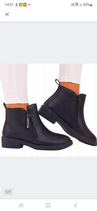 Botki damskie eleganckie lekkie płaskie wygodne 38