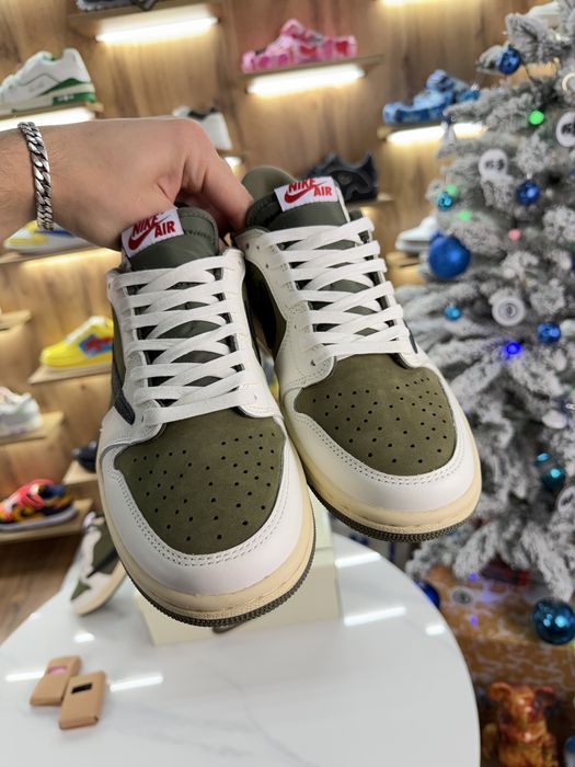 Кросівки Nike Air Jordan 1 Low x  Travis Scott “Medium Olive” Cactus Jack Off White