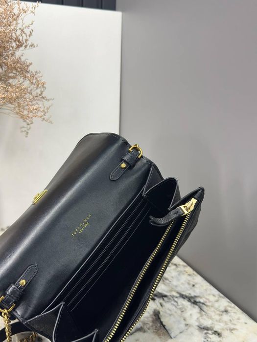 Жіноча сумка-гаманець Tory Burch Willa чорна стьобана на ланцюжку, оригінал