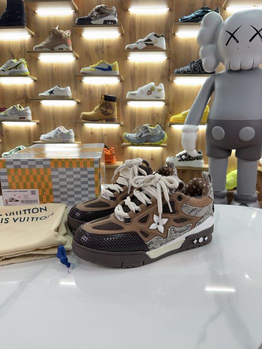 Кросівки Снікерси Louis Vuitton LV Skate Snake Skin Brown