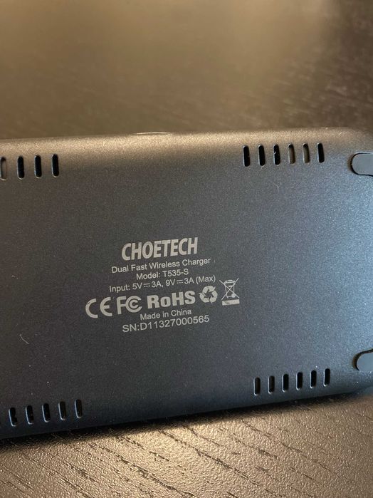 Carregador Wireless Indução 15W 360 Chotech Dual Fast Charge