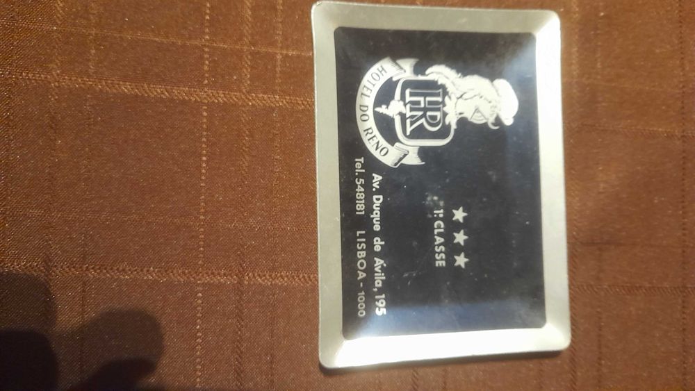 Antigo cinzeiro aluminio hotel do reno - Lisboa