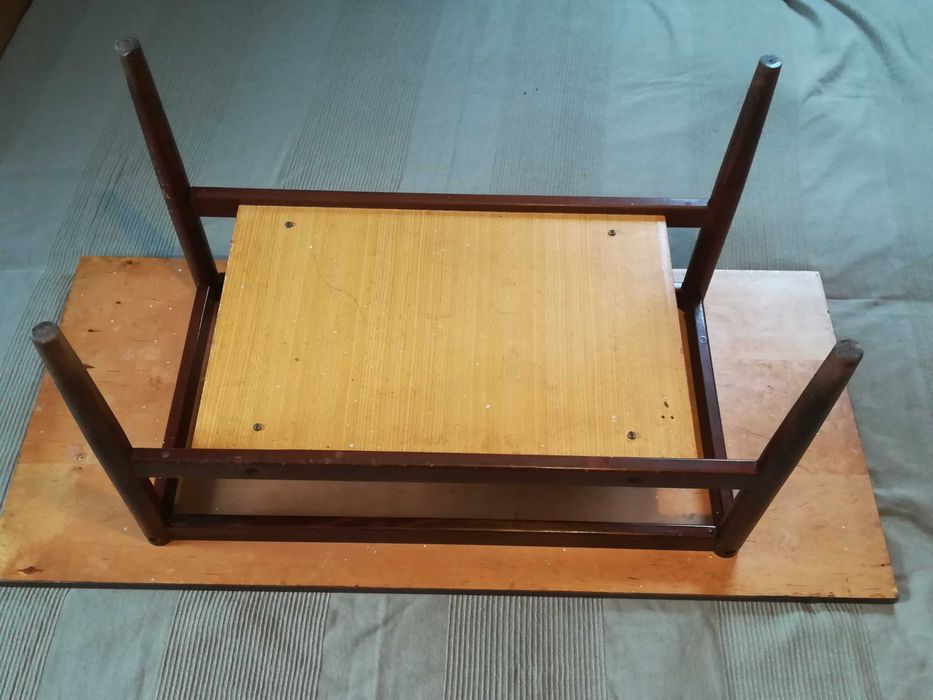 Stolik kawowy z półką, fornir  PRL