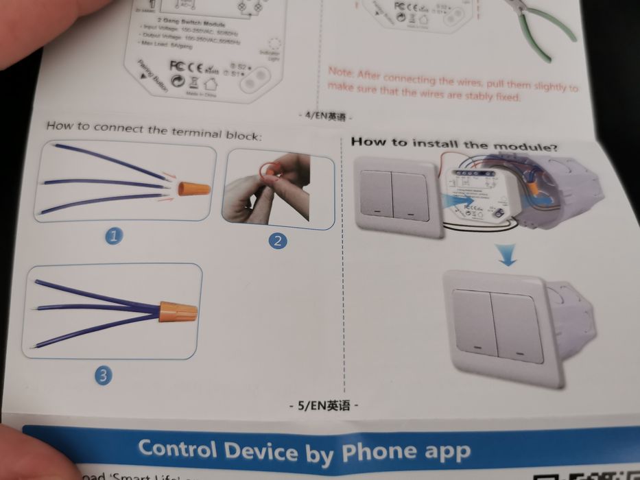 Tuya 2 switch (equivalente a shelly 2) converte candeeiro para smart