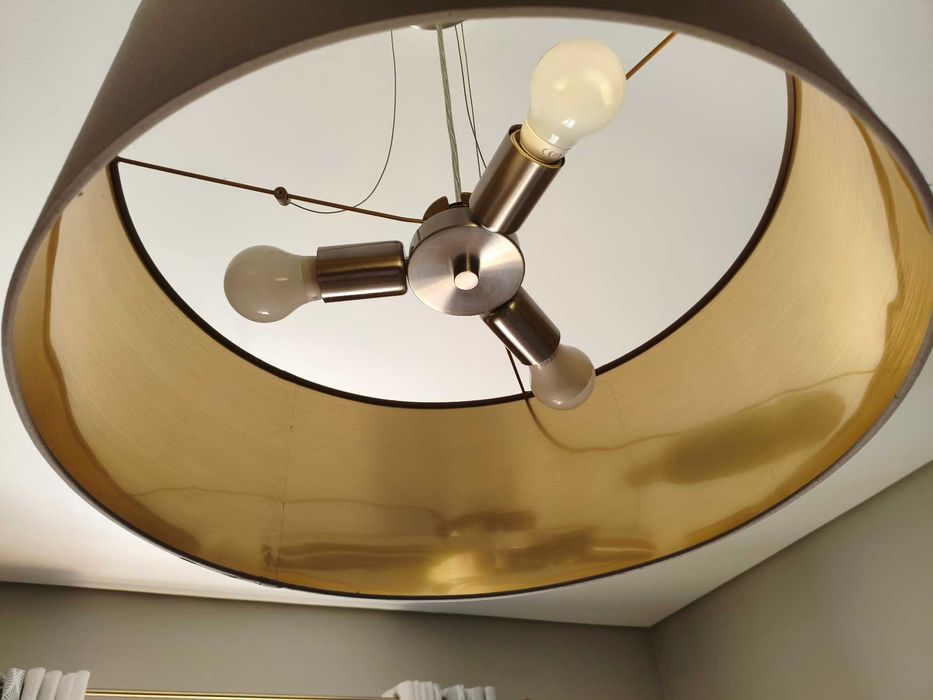 Candeeiro de Teto Suspenso Eglo Maserlo (Cappuccino/Dourado) – Ø 53 cm