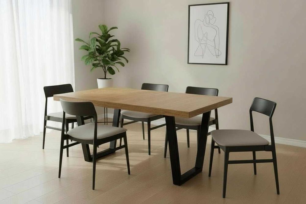 Stół rozkładany TRAPEZ LOFT 160/260 GRUBY BLAT 54 mm, SALON, JADALNIA
