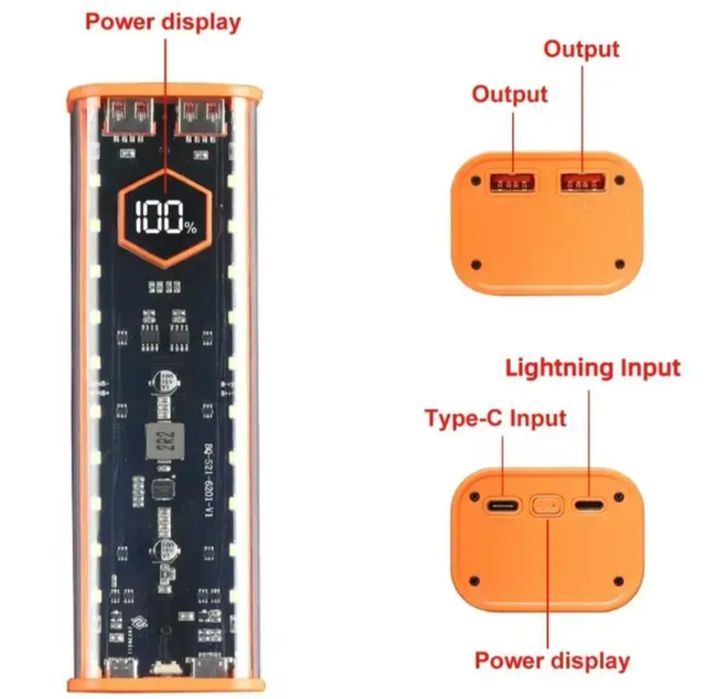 Корпус повербанка 21700 PD 22.5W Power Bank на 4 акумулятори Type-C