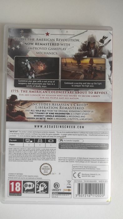 Jogos Nintendo Switch Assassin's Creed III Remastered