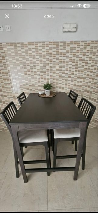 Mesa alta com cadeiras altas ikea
