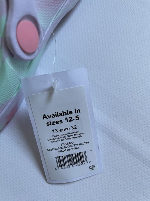 32 George kolorowe klapki sandały tie die tęczowe rainbow gumowe UK