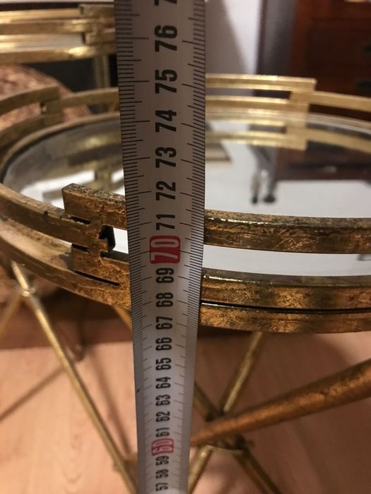 Mesas decorativas de apoio, dourado com espelho