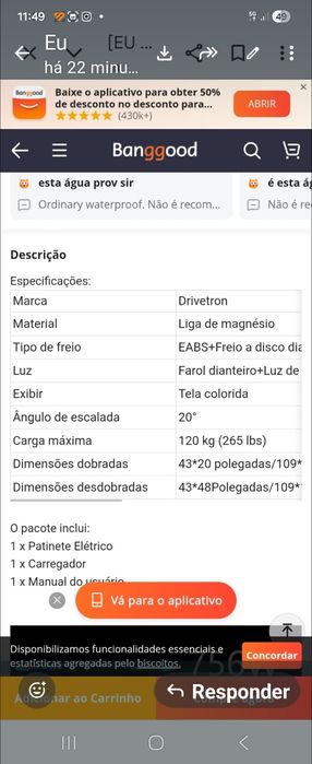 Trotinete eletrica nova OOTd Dt01
