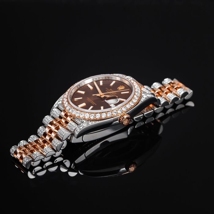 ICED Rolex Datejust 41 tarcza czekoladowa