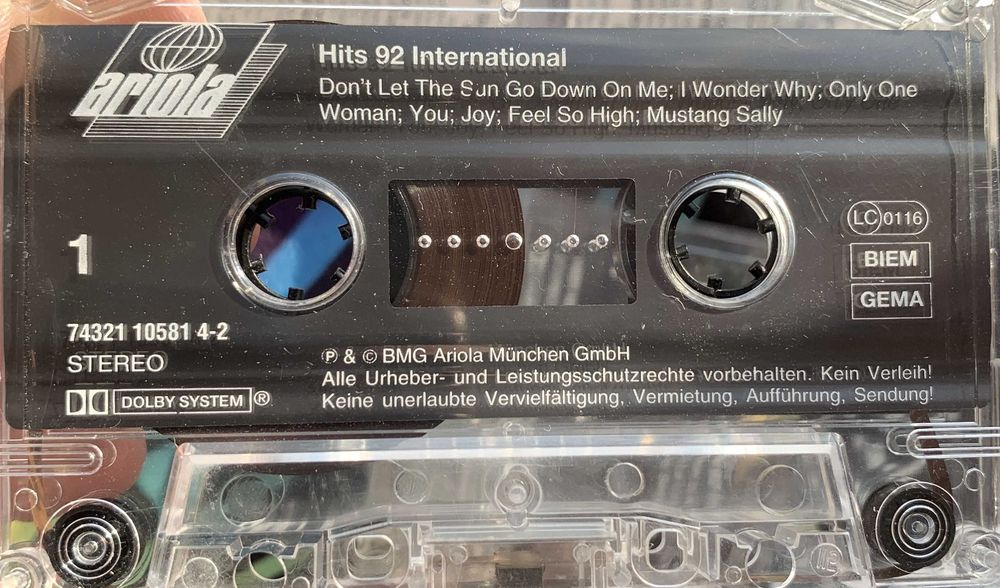 Двійні касети Internationale Hits 92 Ariola Media GmbH  Germany
