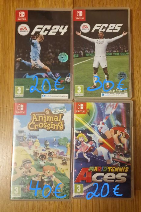 Jogos Nintendo Switch -FC 24-FC 25-Mario Tennis-Animal crossing...etc