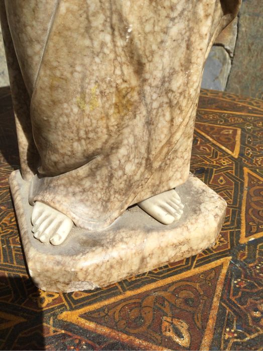 Sagrado Coração de Jesus Mármore Itália Séc XVIII 52 cm Arte Sácra