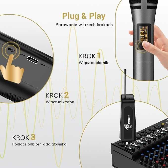 Mikrofony, bezprzewodowe system  TONOR UHF