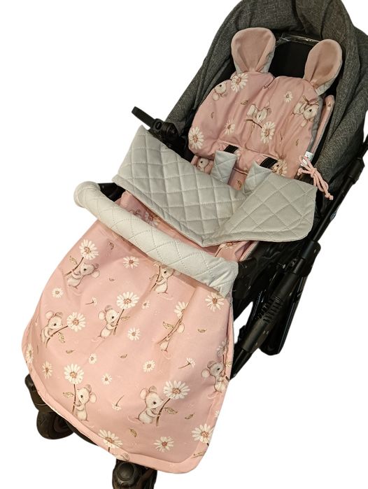 Wkładka do spacerówki komplet kocyk poduszka