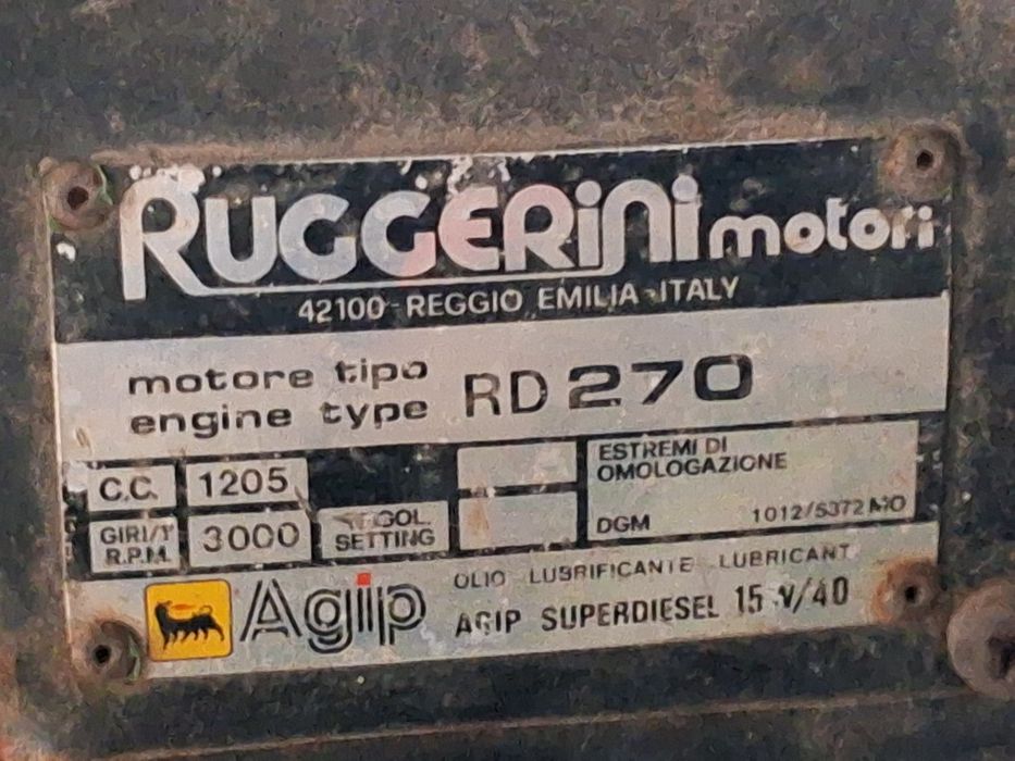 Генератор Італійський Ruggerini Дизельний