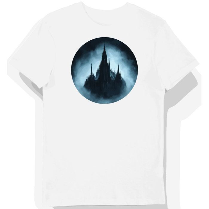 Koszulka męska biała z motywem gotyckiej katedry halloween(7) 3XL