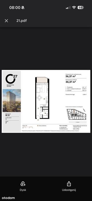 CESJA |Apartament 36,37m²+ GARAŻ+Komórka obok lokalu|O27 Opolska|