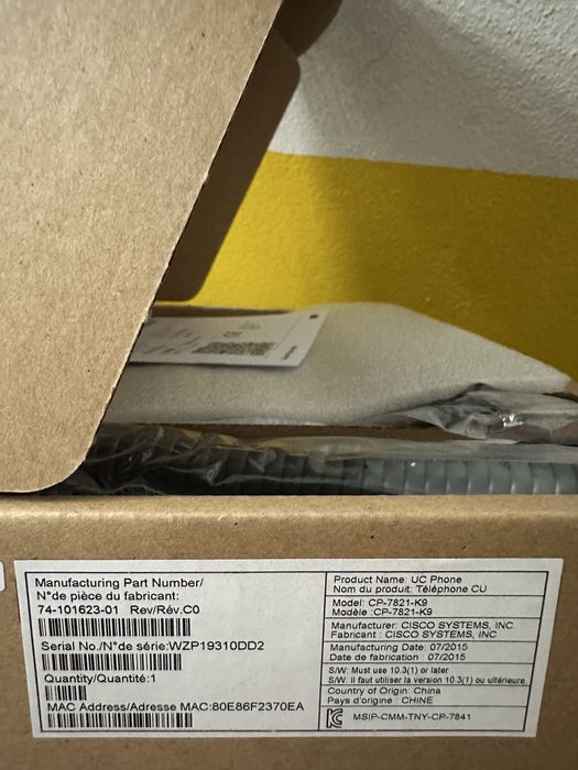 Telefone Cisco ip 7821 k9 - ainda na caixa