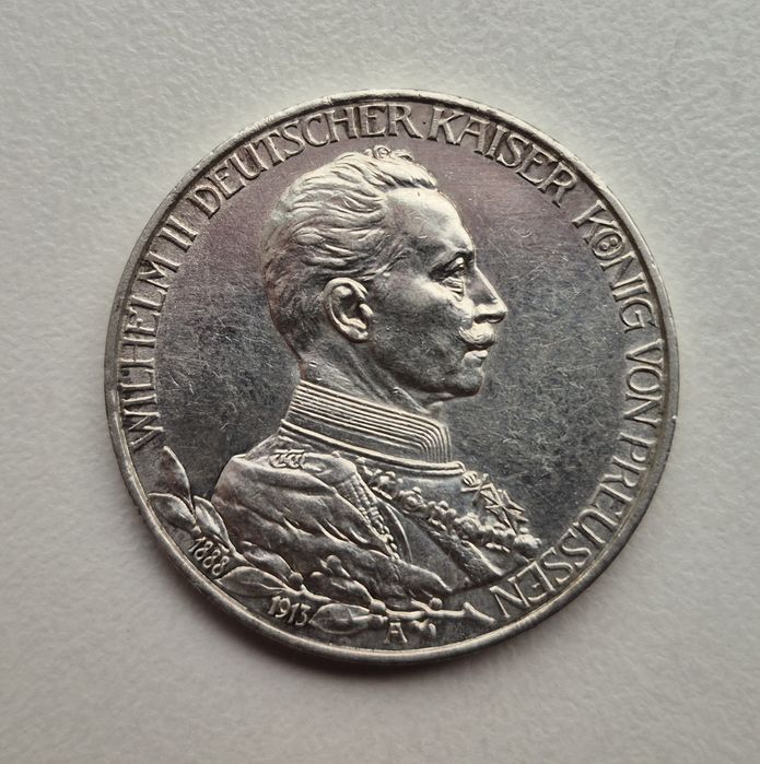 Німеччина 3 марки 1913 р. Вільгельм в Мундирі срібло