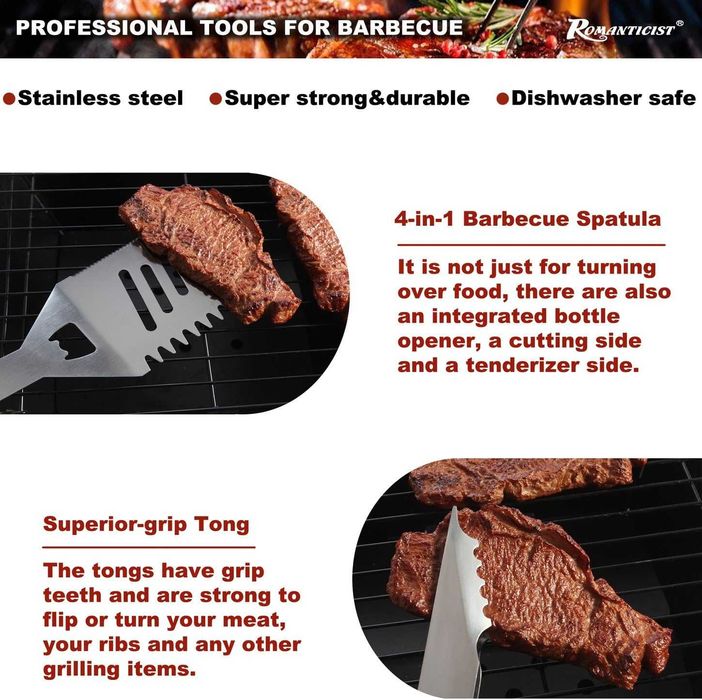 20-częściowy zestaw narzędzi do grilla BBQ w etui