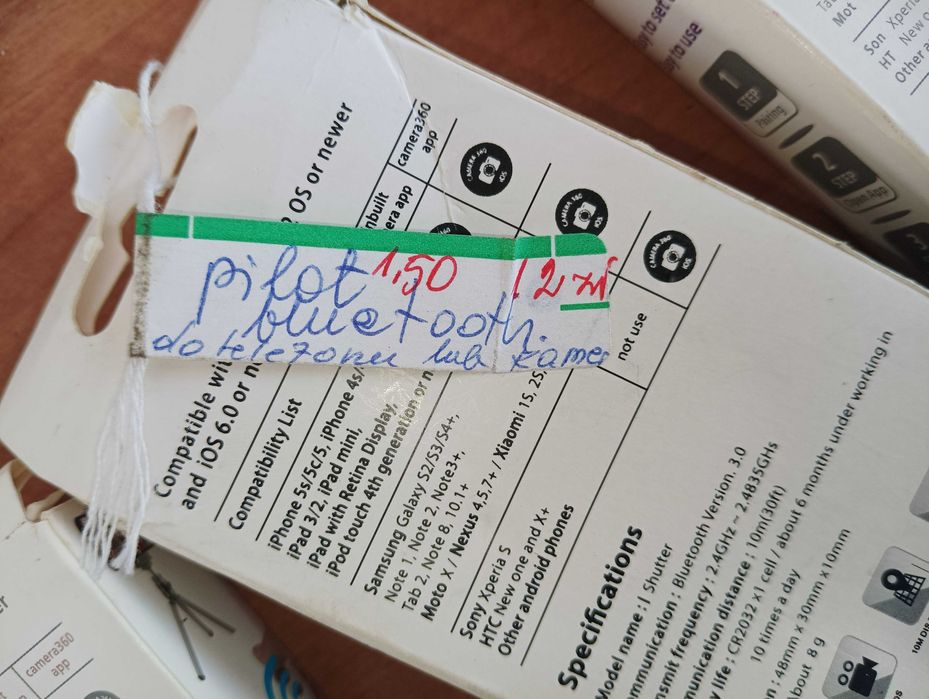 Pilot do telefonu - Bluetooth - Android - bateria CR2032L - 11 sztuk.