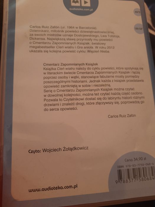 Cień Wiatru audiobook powieść Zafón