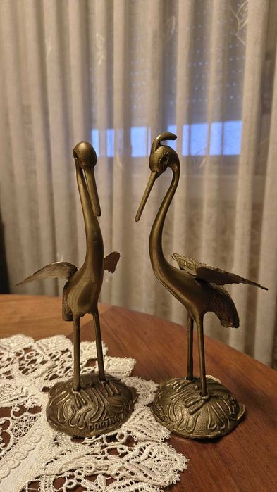 Cegonhas em bronze - peça decorativa