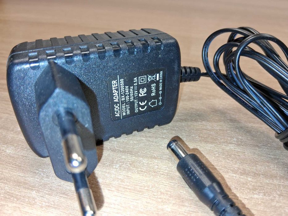 N217 Zasilacz Adapter AC DC 12V 500mA 0 5A 6W Wtyk DC