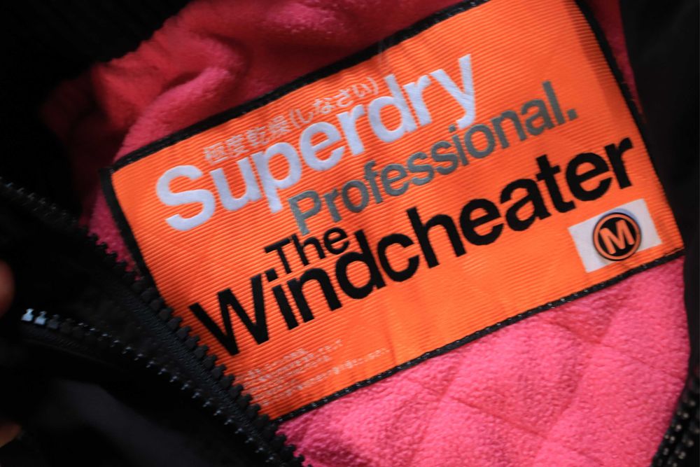 Kurtka Superdry r. M ciemny brąz z kapturem ocieplana damska