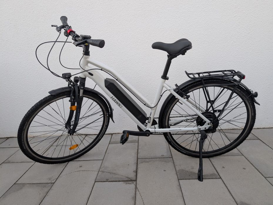 Rower Elektryczny Hawk e-Trekking Bafang Damka Biały rozmiar S mały Pr