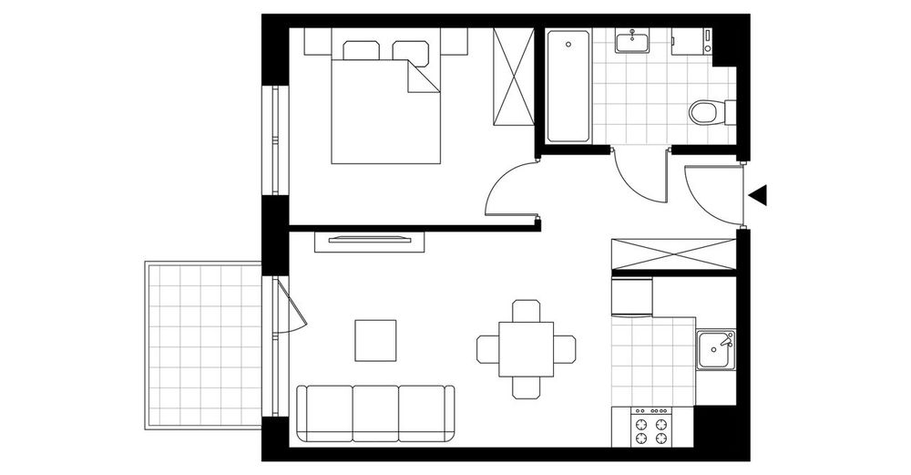 2-pokojowe mieszkanie 42m2 + balkon Bezpośrednio
