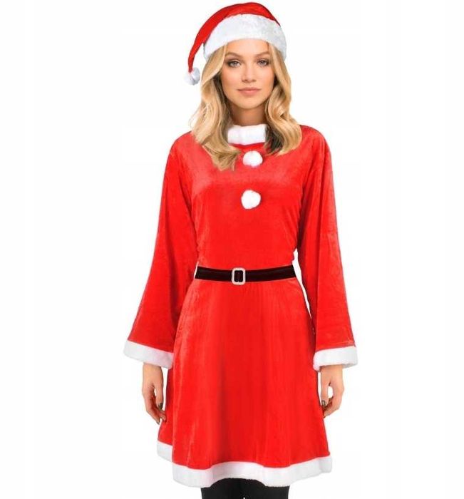 SUUPER JAKOŚĆ !! Strój Pani Mikołaj - Śnieżynka (NOWY)