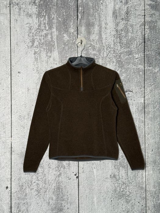 (Розмір S) Жіночий фліс Arc’teryx Polartec Half Zip коричневий Made in Canada туристична кофта для походів і спорту