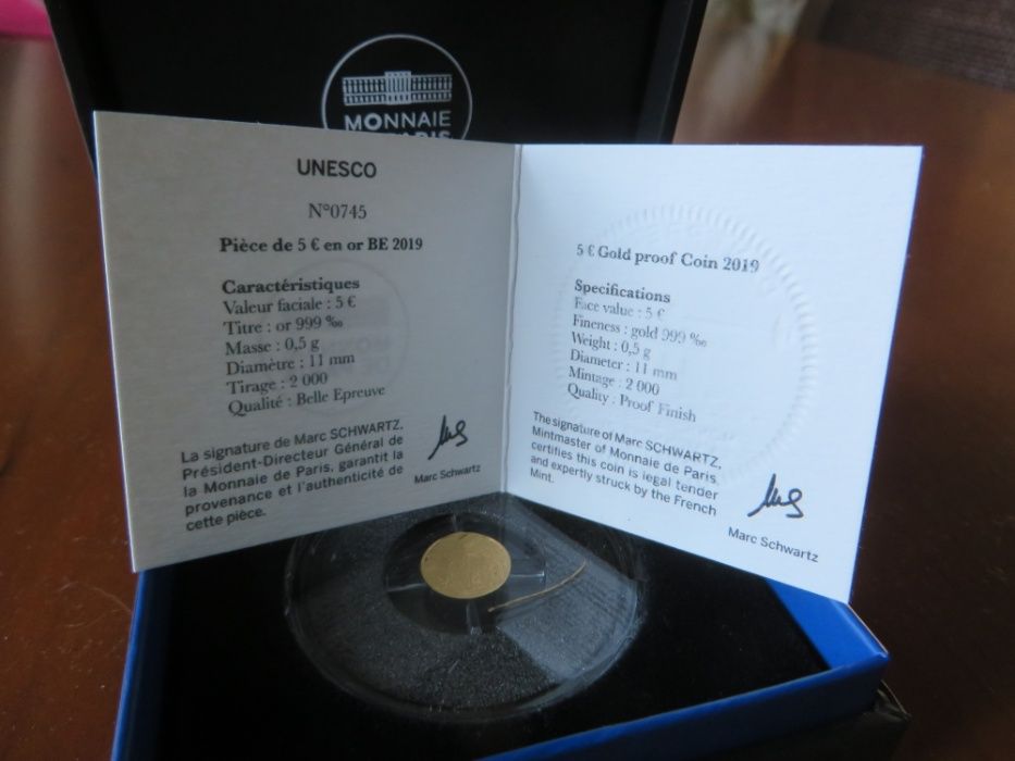 Moeda 5 euro - Torre de Belém e Vasco da Gama (Ouro)