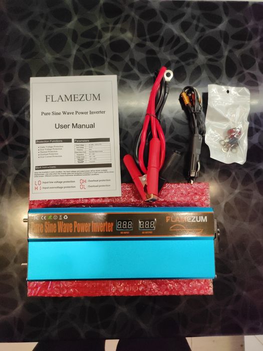 Потужний інвертор з чистою синусоїдою, 12 в, 1000вт, Flamezum