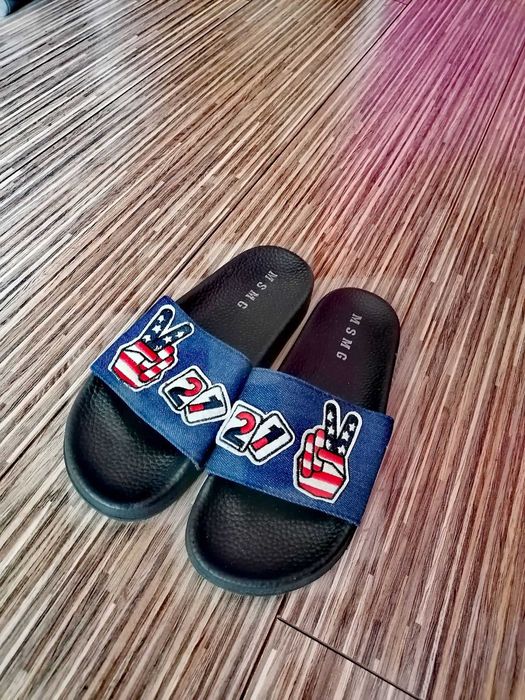 Klapki sportowe jeansowe gumowe kapcie 38 NOWE