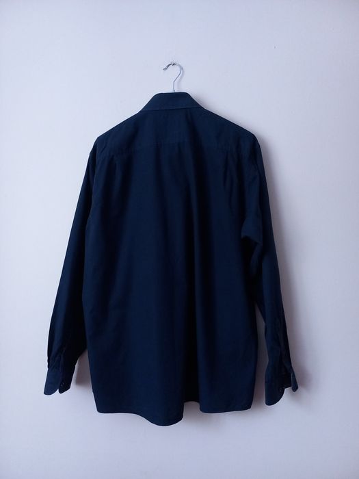 Elegancka granatowa koszula męska | r. 3XL (45/46) | 100% bawełna