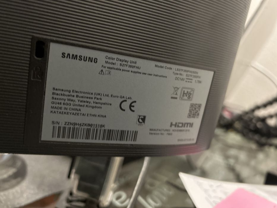 Monitor Samsung 27” – usado, bom estado, pronto a ligar